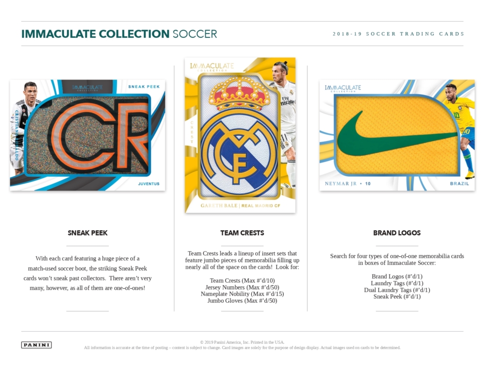 2018/19 PANINI IMMACULATE COLLECTION SOCCER | Trading Card Journal
