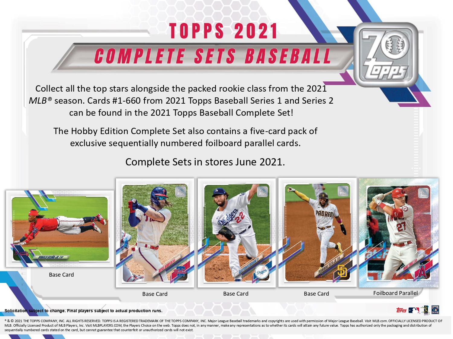 Mlb 21 Topps Baseball Complete Sets Hobby Trading Card Journal