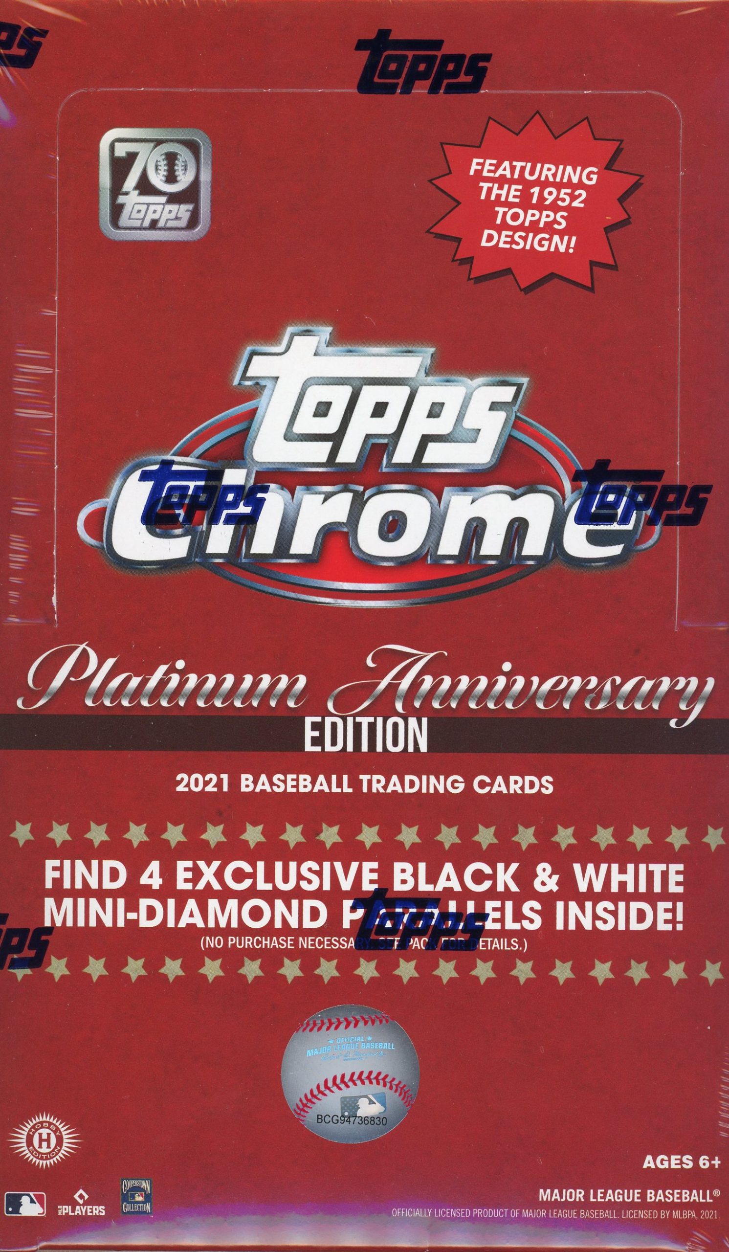 ⚾ MLB 2021 TOPPS CHROME PLATINUM ANNIVERSERY BASEBALL LITE HOBBY