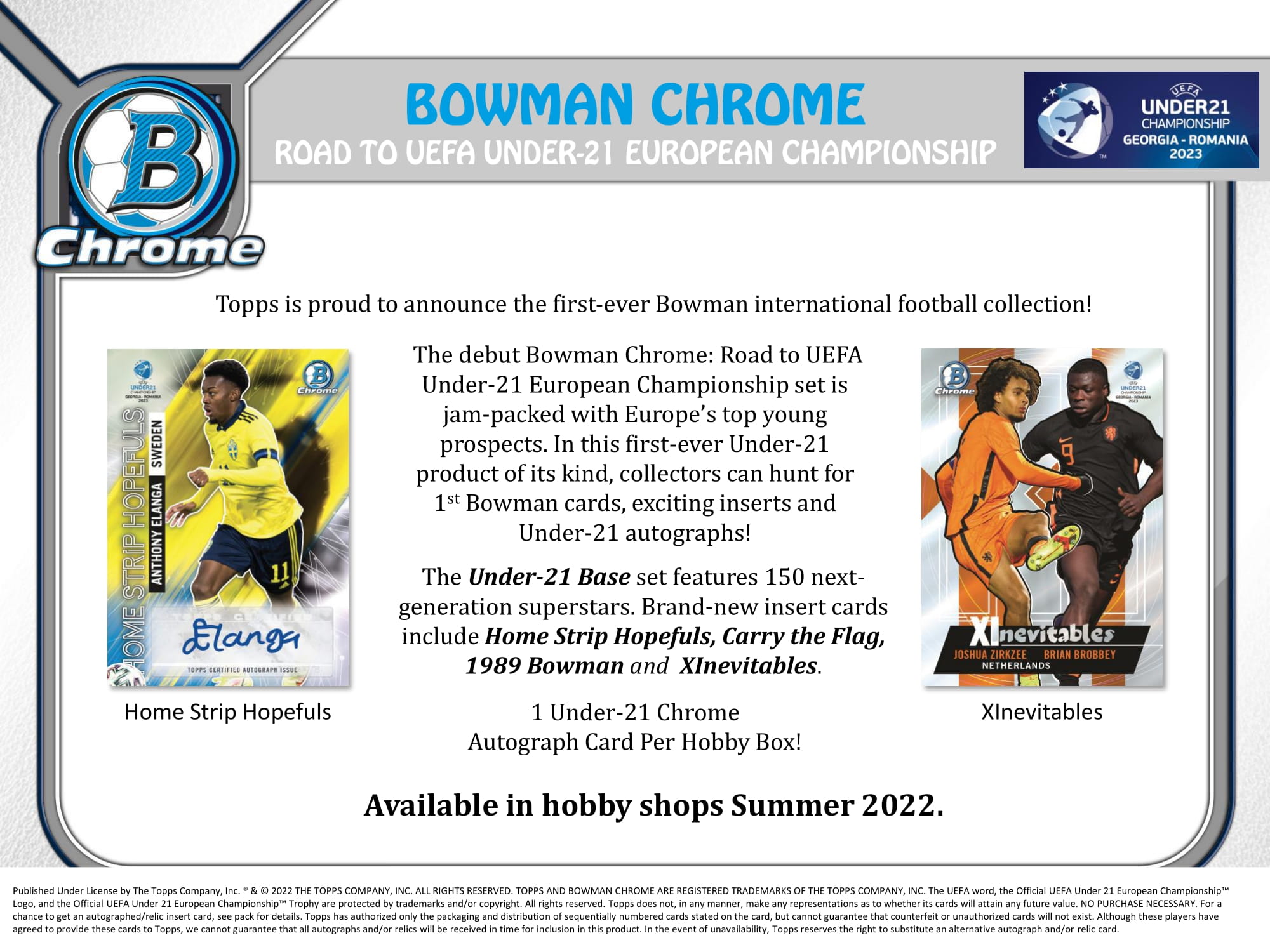 ⚽ 2022 TOPPS BOWMAN CHROME Road to UEFA Under-21 European 