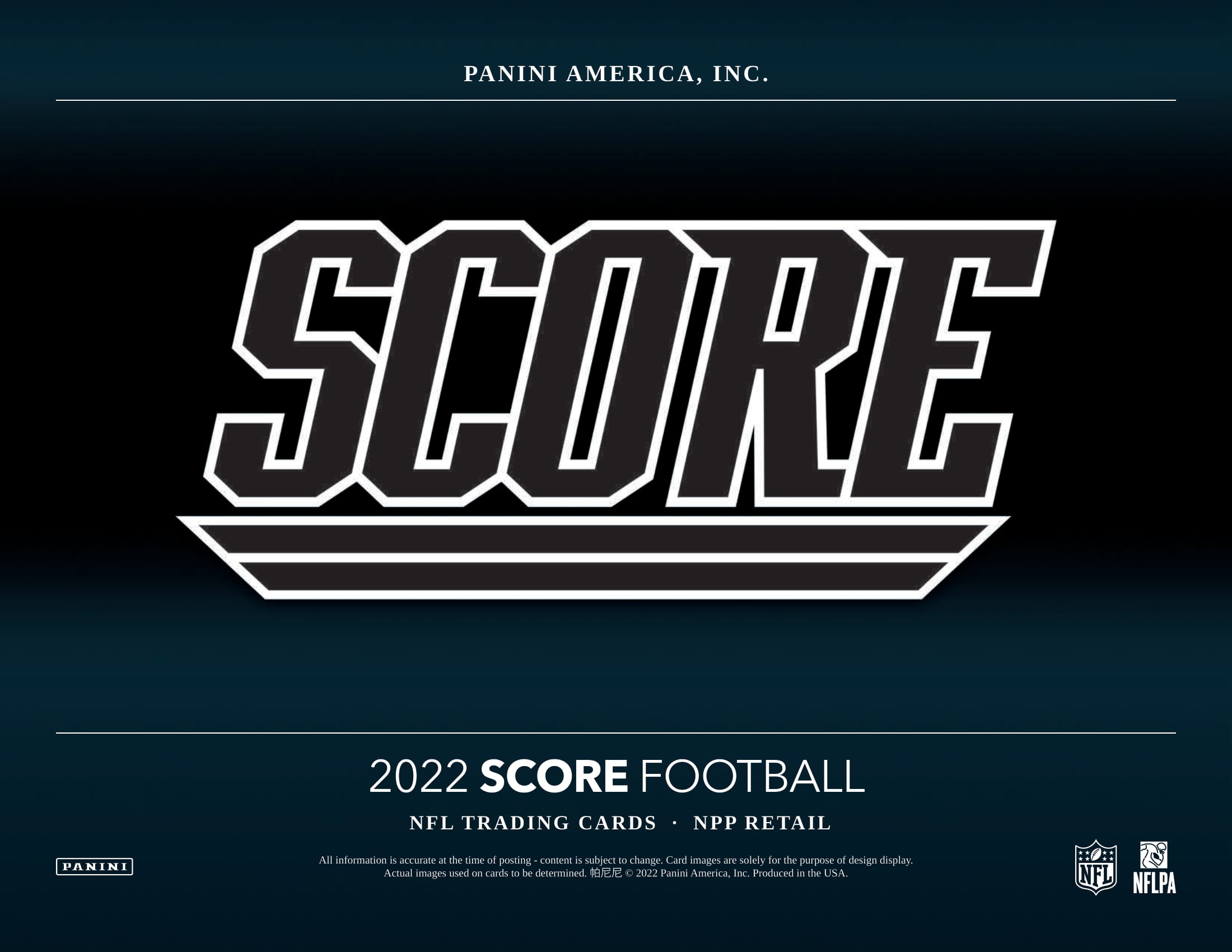 NFL PANINI 2022 SCORE FOOTBALL RETAIL BLASTER Trading Card Journal