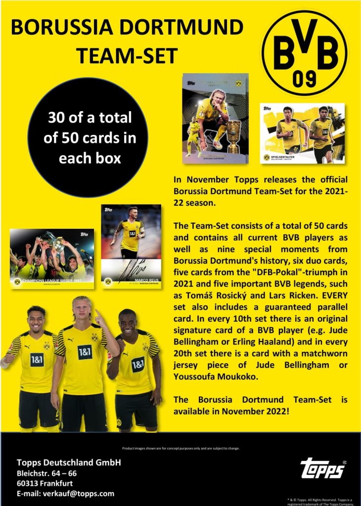 ⚽ 2021-22 TOPPS TEAM SET BORUSSIA DORTMUND BVB【製品情報