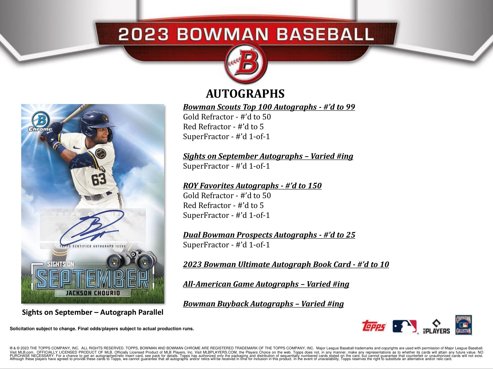 2023 Bowman Baseball HTA7 Trading Card Journal