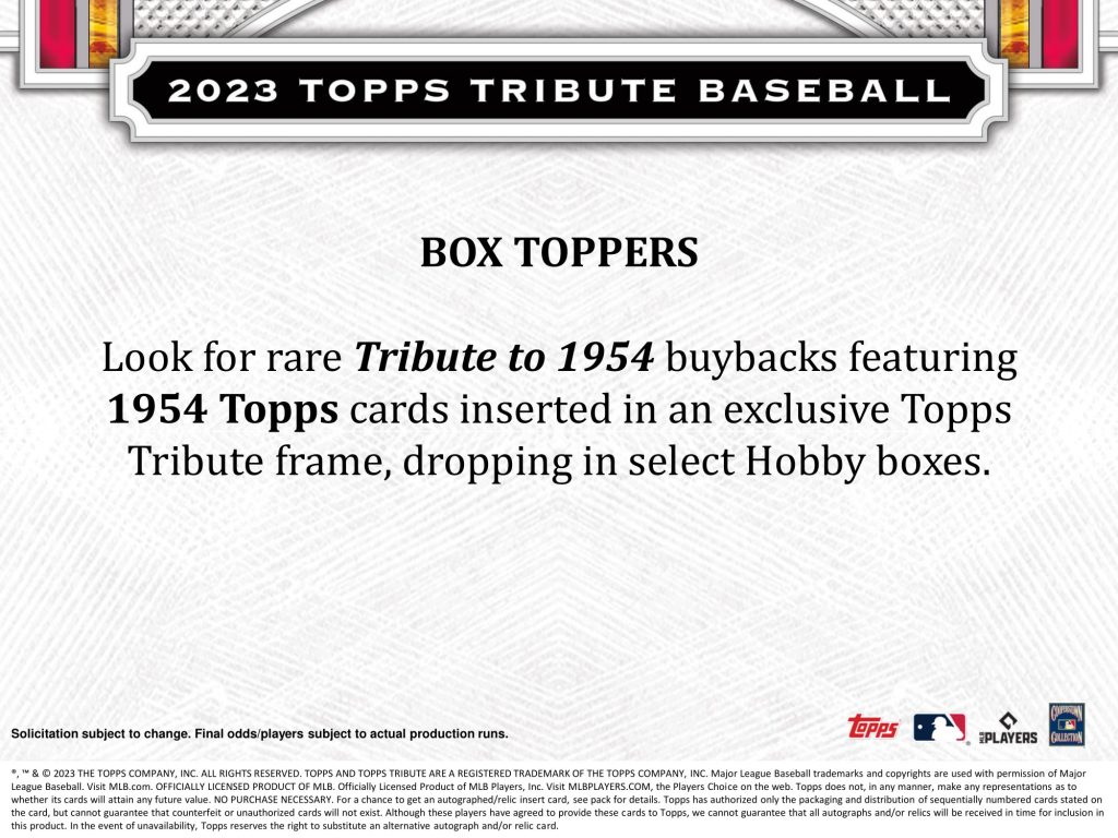 ⚾ MLB 2023 TOPPS TRIBUTE BASEBALL HOBBY【製品情報】 | Trading