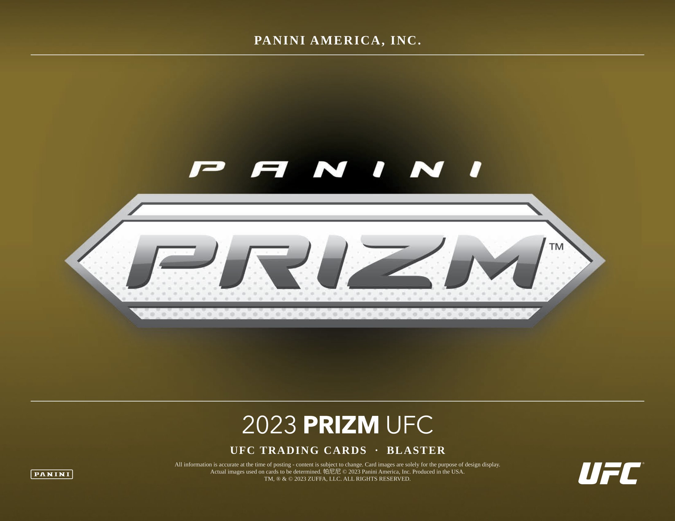 2023 PANINI PRIZM UFC BLASTER Trading Card Journal