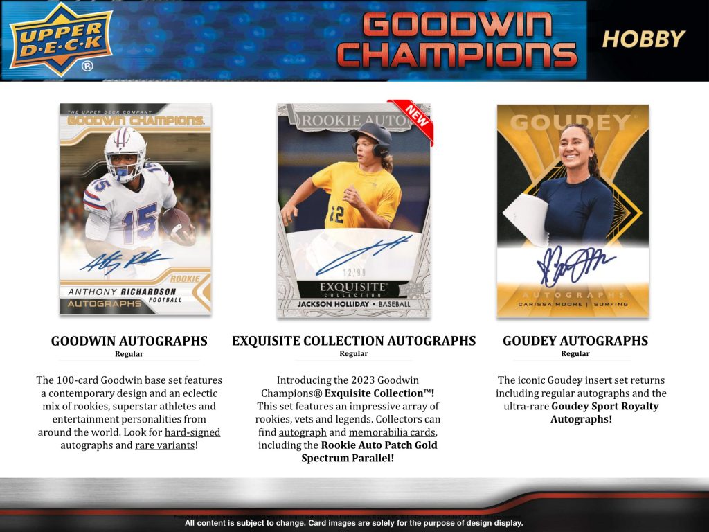2023 UPPER DECK GOODWIN CHAMPIONS HOBBY【製品情報】 | Trading Card Journal