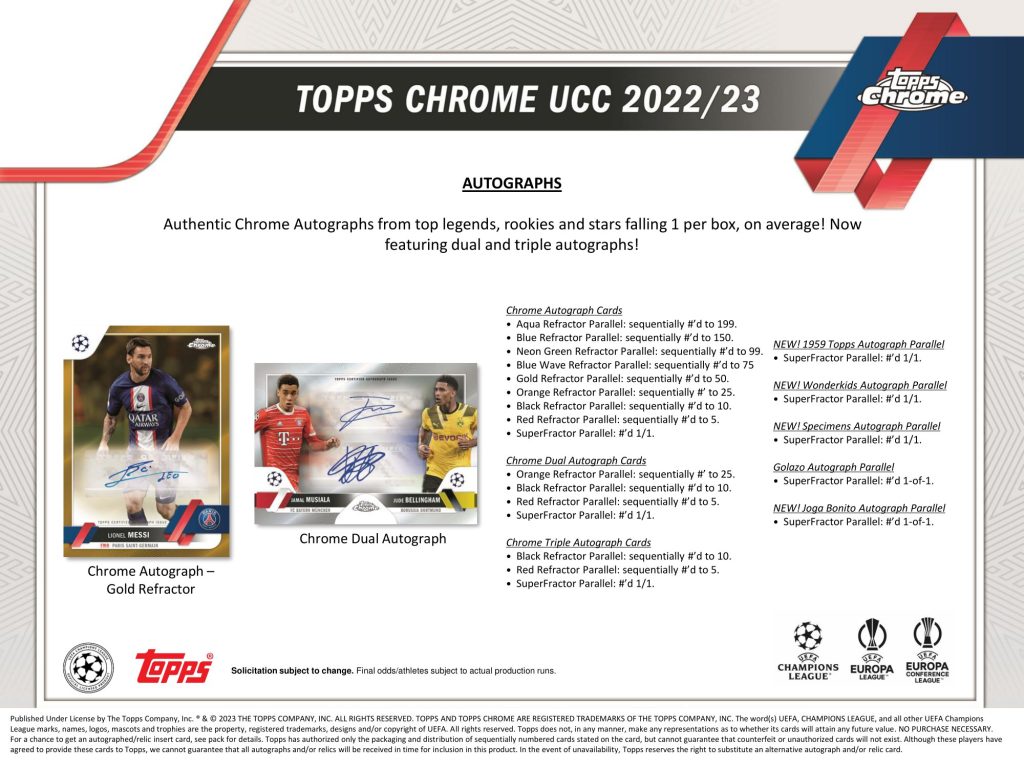 ⚽ 2022/23 TOPPS CHROME UEFA CLUB COMPETITIONS HOBBY【製品情報