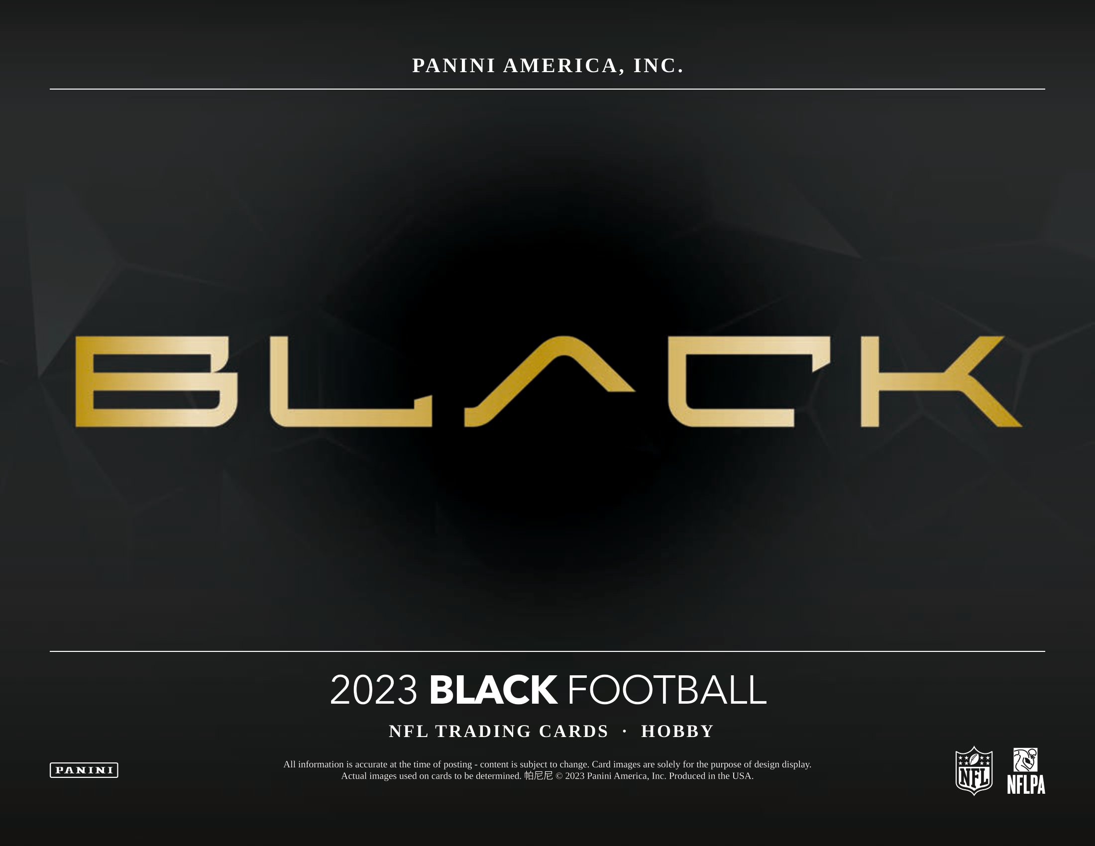 NFL 2023 PANINI BLACK FOOTBALL HOBBY Trading Card Journal