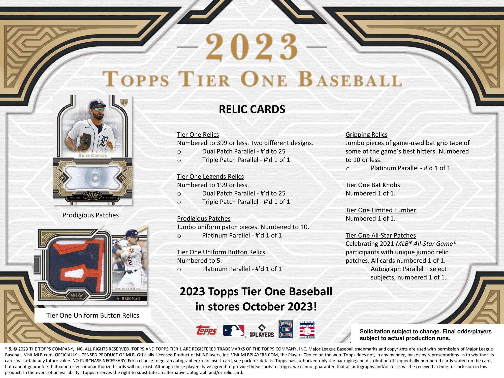 2023 Topps Tier One Baseball – Hobby-5 | Trading Card Journal
