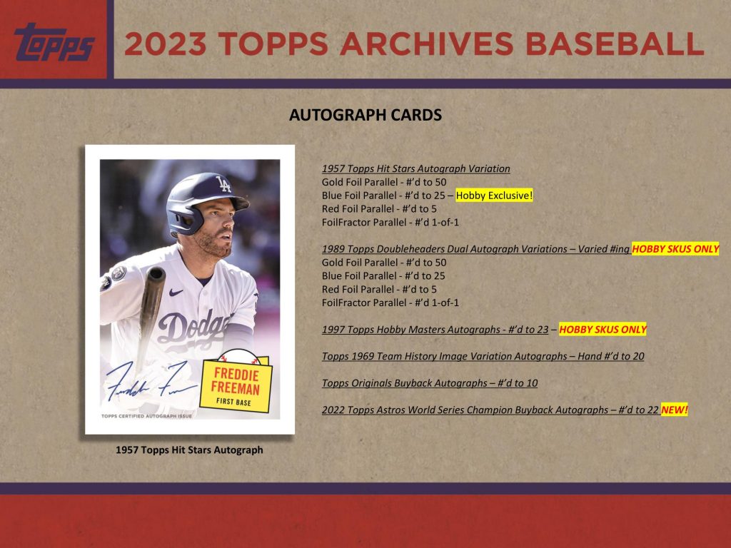 ⚾ MLB 2023 TOPPS ARCHIVES BASEBALL HOBBY【製品情報】 | Trading