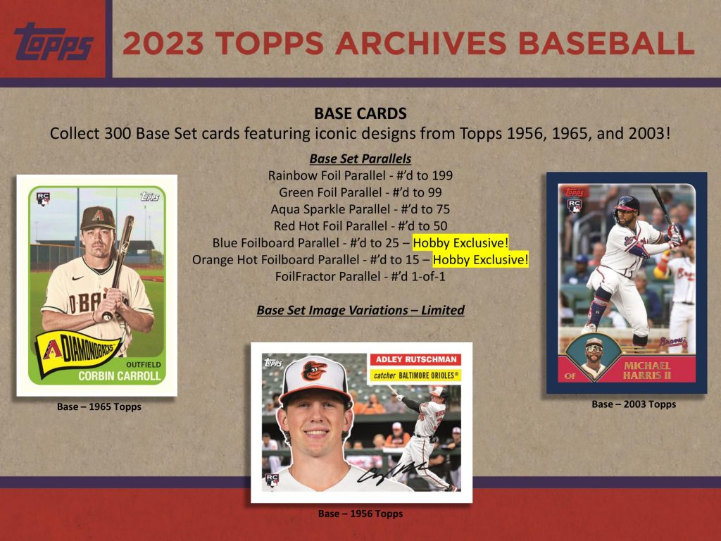 ⚾ MLB 2023 TOPPS ARCHIVES BASEBALL COLLECTOR'S BOX【製品情報