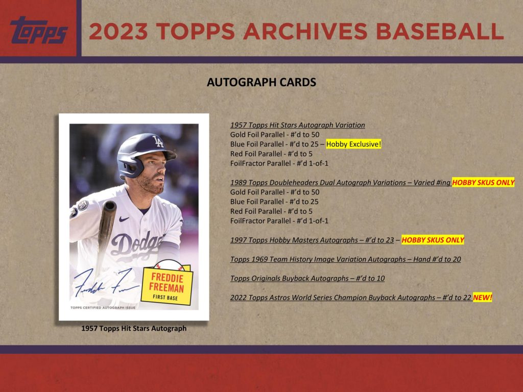 ⚾ MLB 2023 TOPPS ARCHIVES BASEBALL COLLECTOR'S BOX【製品情報