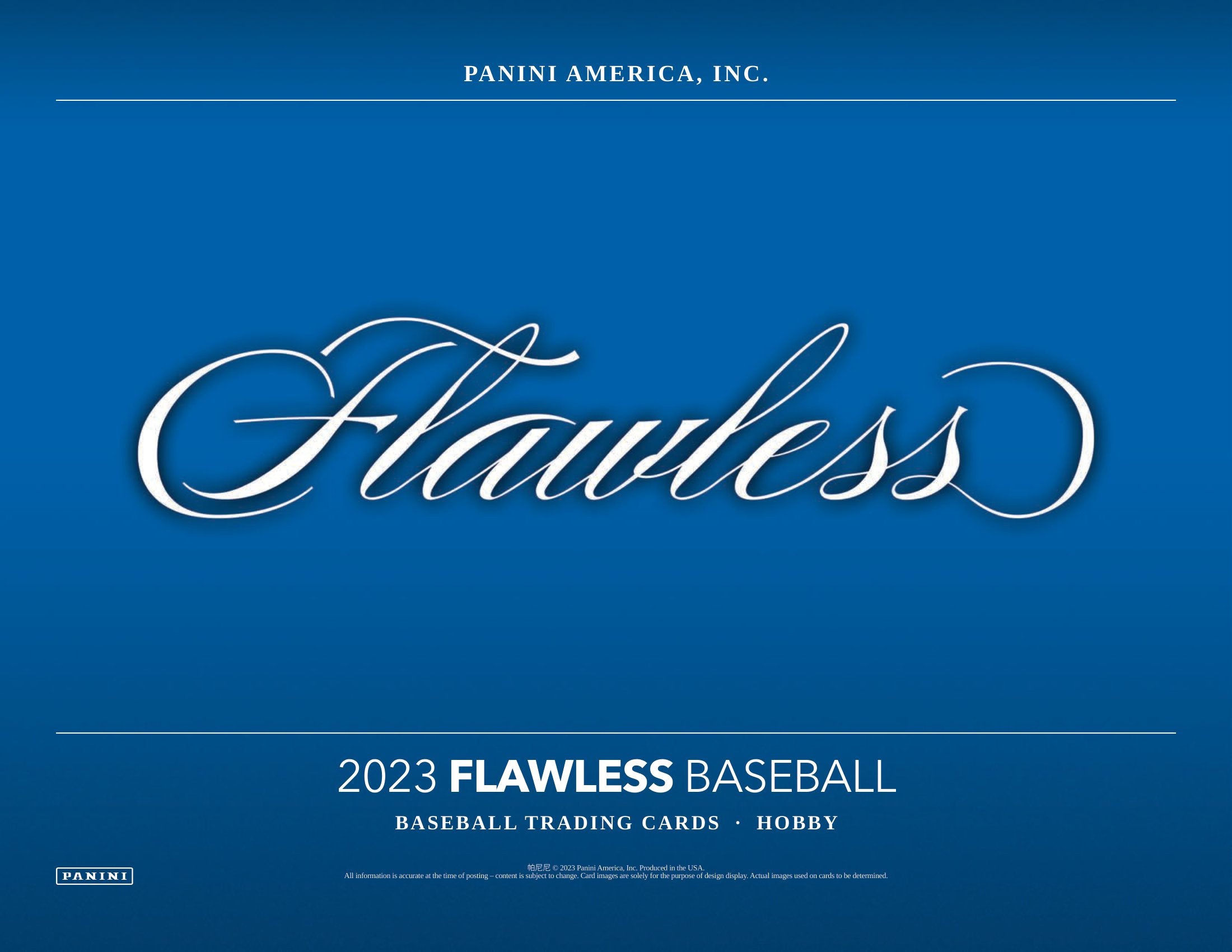 2023 PANINI FLAWLESS BASEBALL HOBBY Trading Card Journal