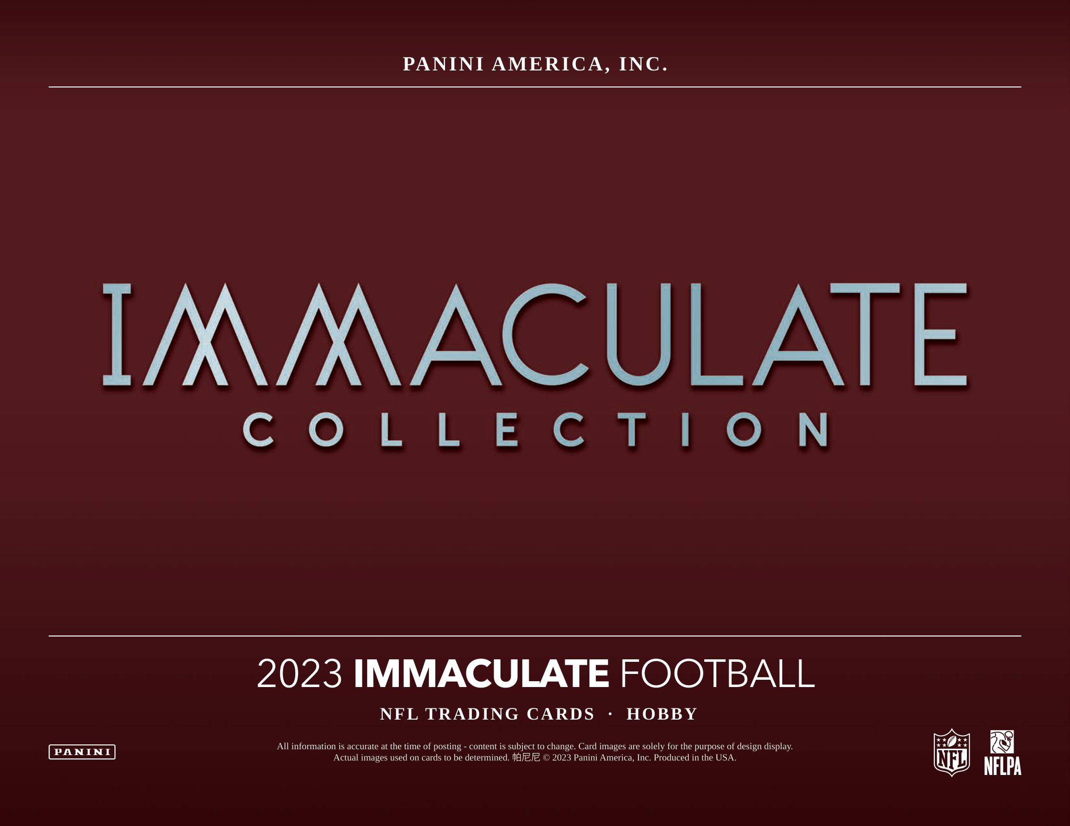 NFL 2023 PANINI IMMACULATE FOOTBALL HOBBY Trading Card Journal