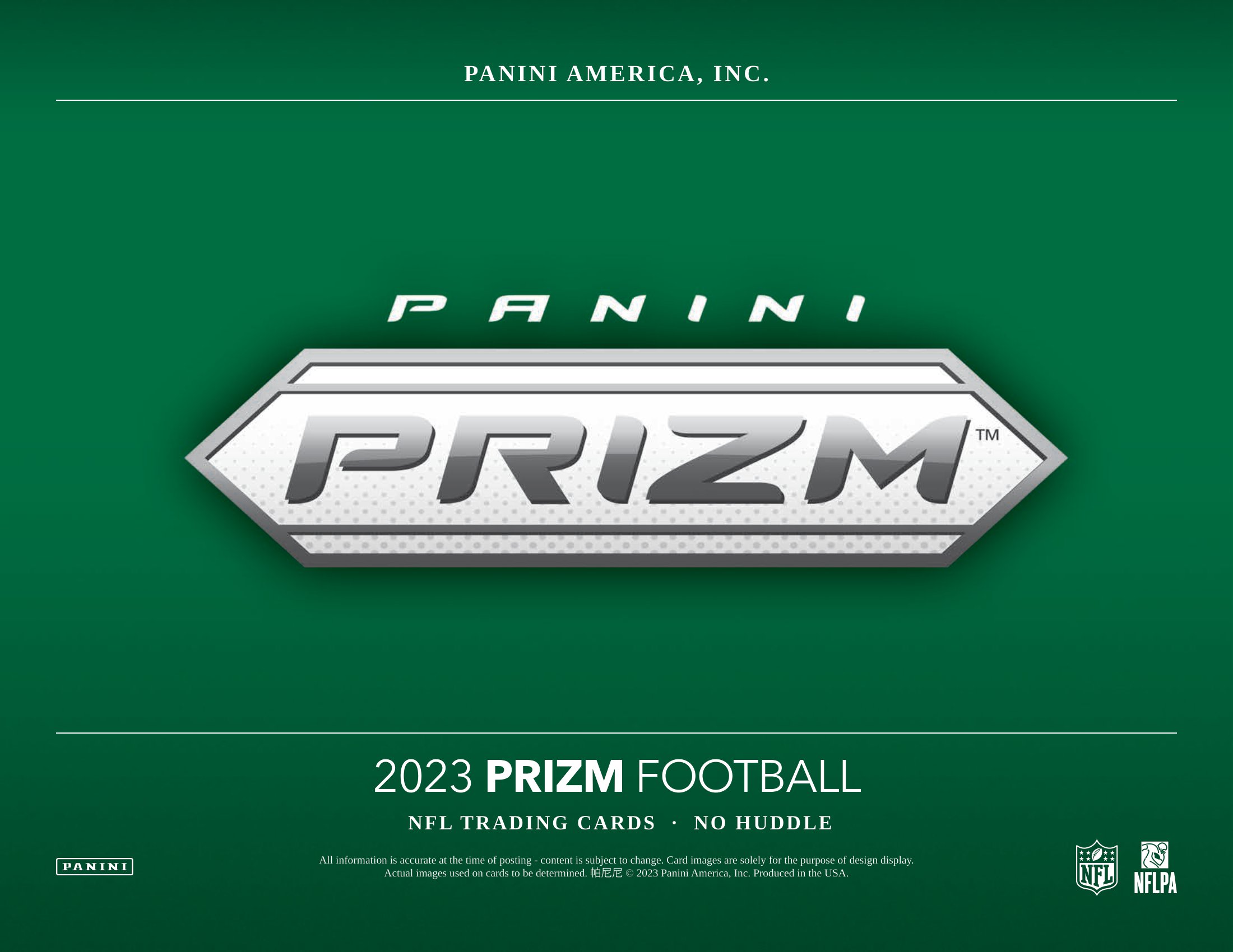 NFL 2023 PANINI PRIZM FOOTBALL NO HUDDLE Trading Card Journal