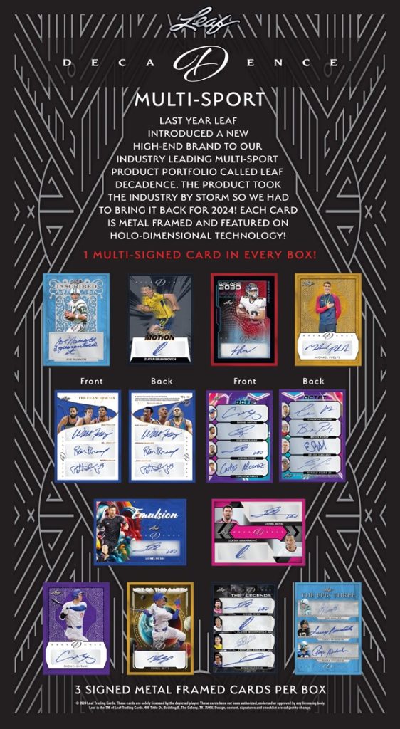 2024 LEAF DECADENCE MULTI-SPORT HOBBY