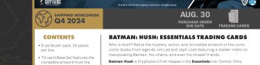 2024 CRYPTOZOIC BATMAN HUSH ESSENTIALS TRADING CARDS