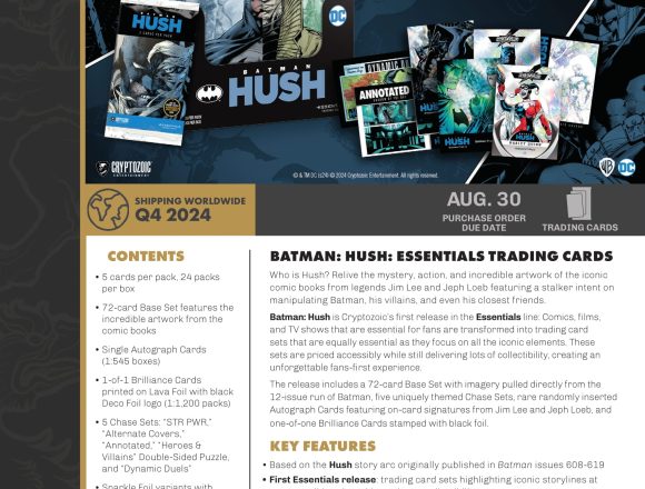 2024 CRYPTOZOIC BATMAN HUSH ESSENTIALS TRADING CARDS