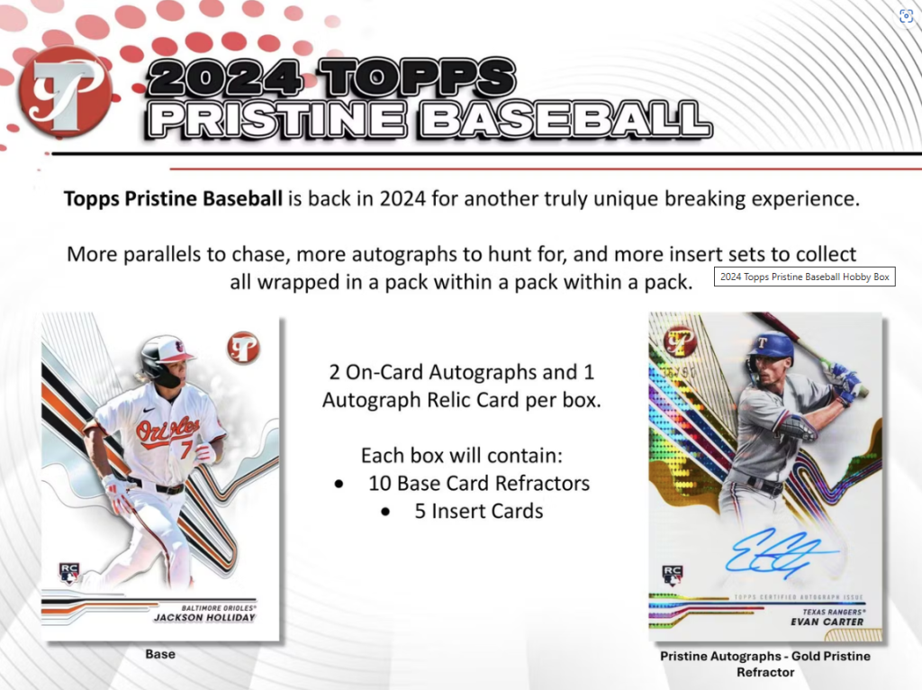 MLB 2024 TOPPS PRISTINE BASEBALL HOBBY