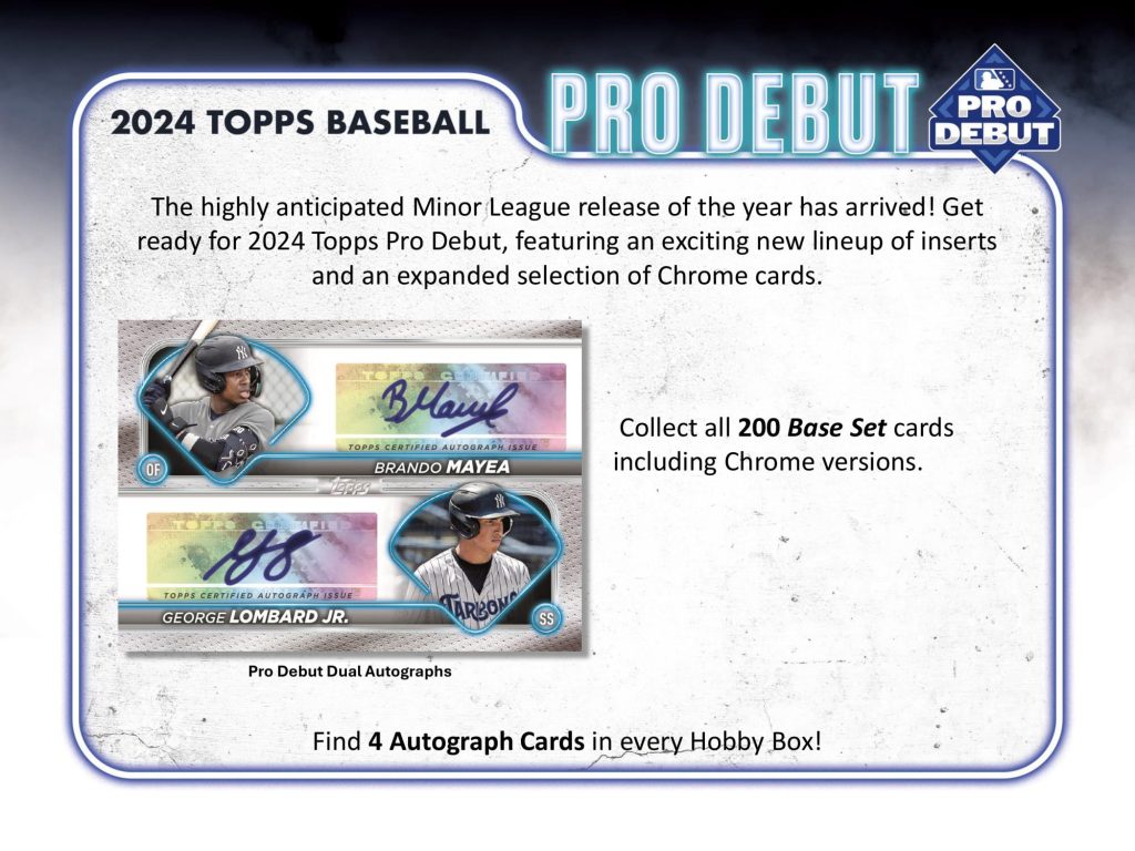 2024 TOPPS PRO DEBUT BASEBALL HOBBY