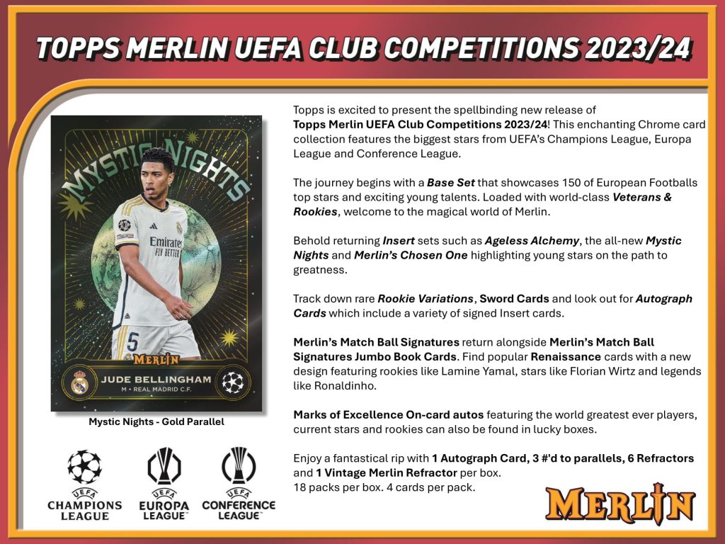 2023-24 TOPPS UEFA CHAMPIONS LEAGUE MERLIN HOBBY