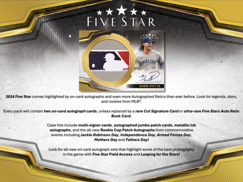 MLB 2024 TOPPS FIVE STAR BASEBALL HOBBY