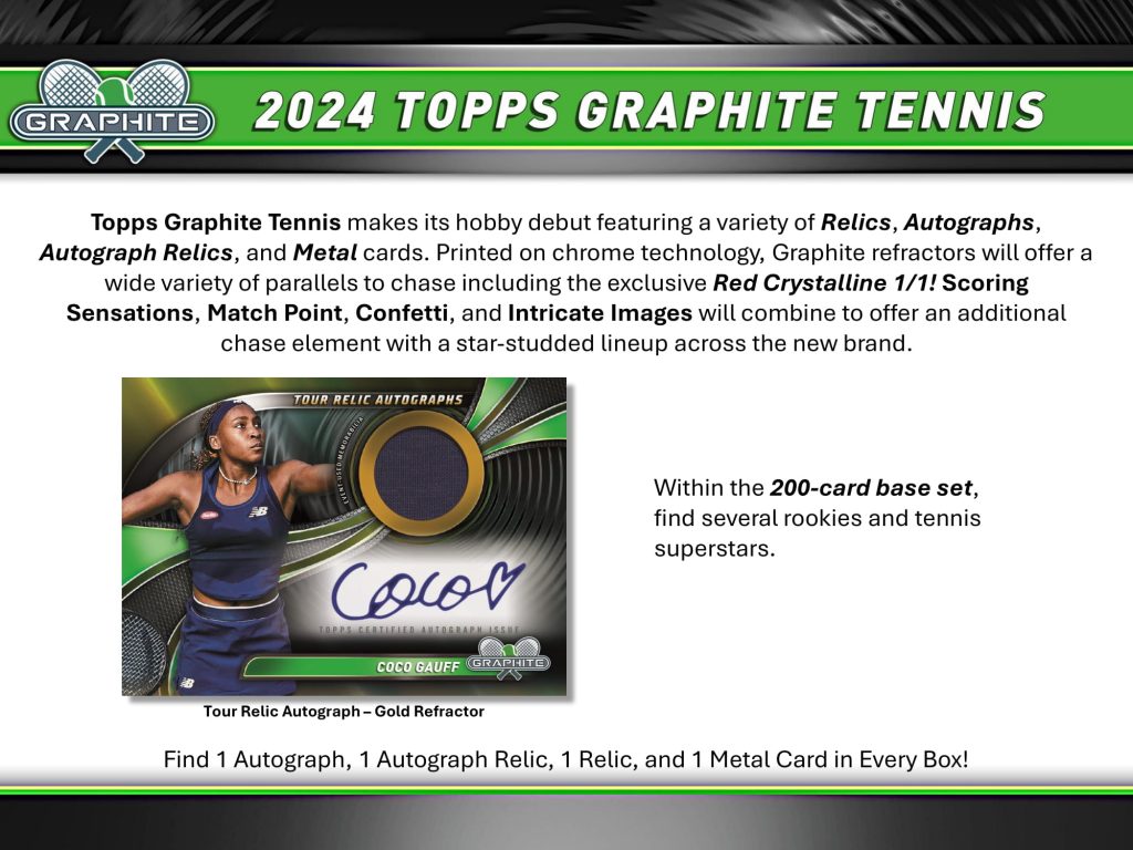 2024 TOPPS GRAPHITE TENNIS HOBBY