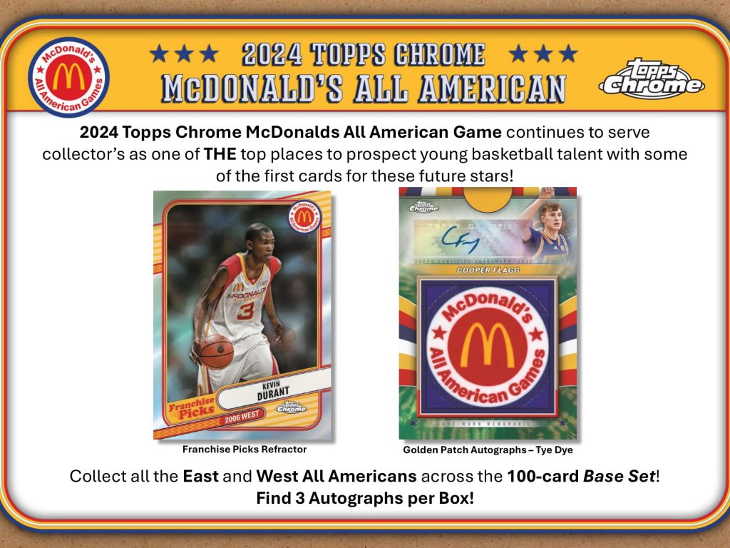 2024 TOPPS CHROME McDonald's ALL AMERICAN BASKETBALL HOBBY